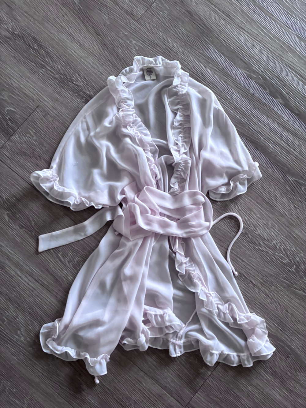 Short kimono sexy Sheer Robe - vintage vs pink model vibes